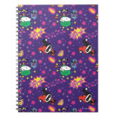 チビ(小さくかわいく書いた感じ)ジョーカーとハーレー模様 ノートブック (正面)