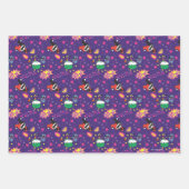 チビ(小さくかわいく書いた感じ)ジョーカーとハーレー模様 ラッピングペーパーシート (正面2)