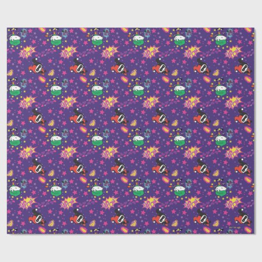 チビ(小さくかわいく書いた感じ)ジョーカーとハーレー模様 ラッピングペーパー (フラット)