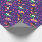 チビ(小さくかわいく書いた感じ)ジョーカーとハーレー模様 ラッピングペーパー (角)