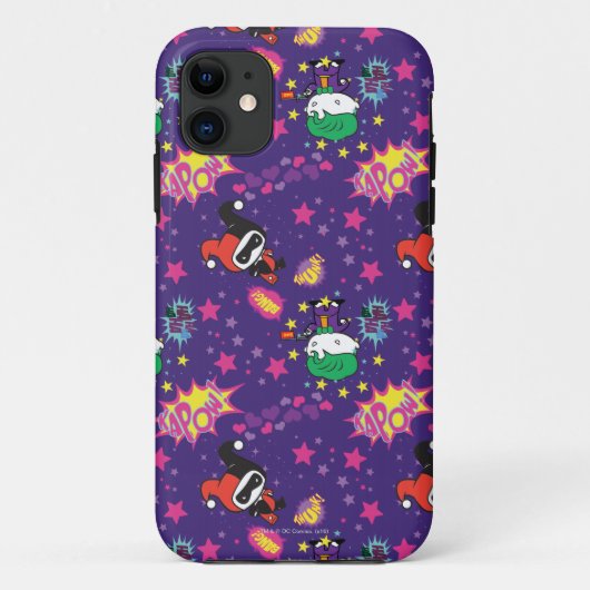 チビ（小さくかわいく書いた感じ）ジョーカーとハーレー模様 Case-Mate iPhoneケース (裏面)