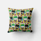 チビ(小さくかわいく書いた感じ)ジョーカーとバ遊ットマンのカードパターン クッション (裏面)