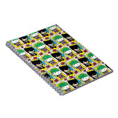 チビ(小さくかわいく書いた感じ)ジョーカーとバ遊ットマンのカードパターン ノートブック (右側)