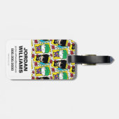 チビ（小さくかわいく書いた感じ）ジョーカーとバ遊ットマンのカードパターン ラゲッジタグ (裏面横)