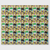 チビ(小さくかわいく書いた感じ)ジョーカーとバ遊ットマンのカードパターン ラッピングペーパー (フラット)