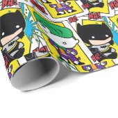 チビ(小さくかわいく書いた感じ)ジョーカーとバ遊ットマンのカードパターン ラッピングペーパー (ロールコーナー)