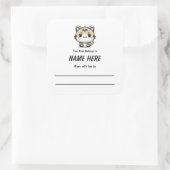 チビ(小さくかわいく書いた感じ)ジンジャーキャットチルドレンの蔵書票メッセージ スクエアシール (バッグ)