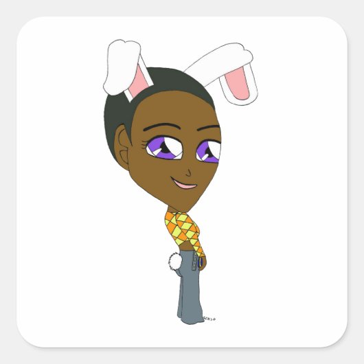 チビ（小さくかわいく書いた感じ） スクエアシール (正面)