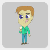 チビ(小さくかわいく書いた感じ) スクエアシール (正面)