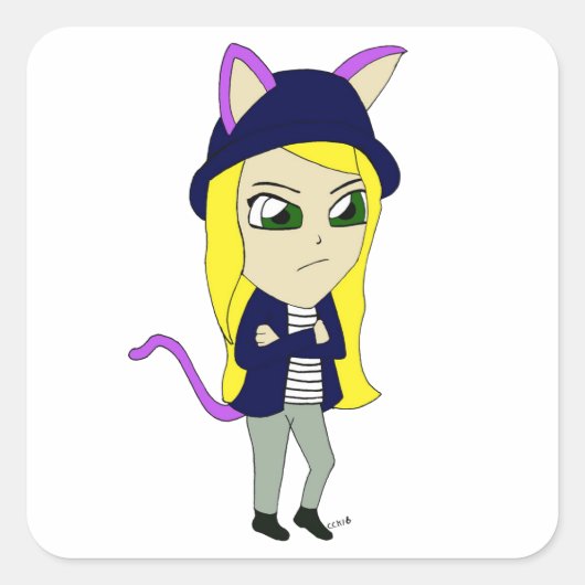 チビ(小さくかわいく書いた感じ) スクエアシール (正面)