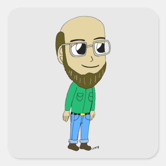 チビ（小さくかわいく書いた感じ） スクエアシール (正面)