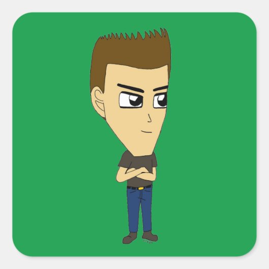 チビ（小さくかわいく書いた感じ） スクエアシール (正面)