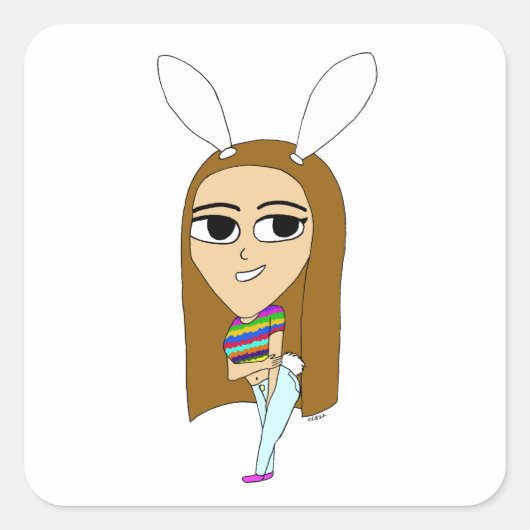 チビ（小さくかわいく書いた感じ） スクエアシール (正面)