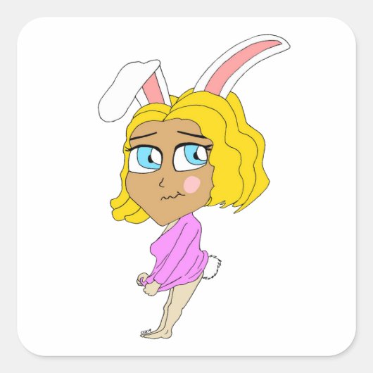 チビ(小さくかわいく書いた感じ) スクエアシール (正面)