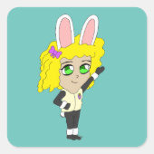 チビ（小さくかわいく書いた感じ） スクエアシール (正面)