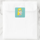 チビ（小さくかわいく書いた感じ） スクエアシール (バッグ)