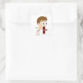 チビ(小さくかわいく書いた感じ) スクエアシール (バッグ)