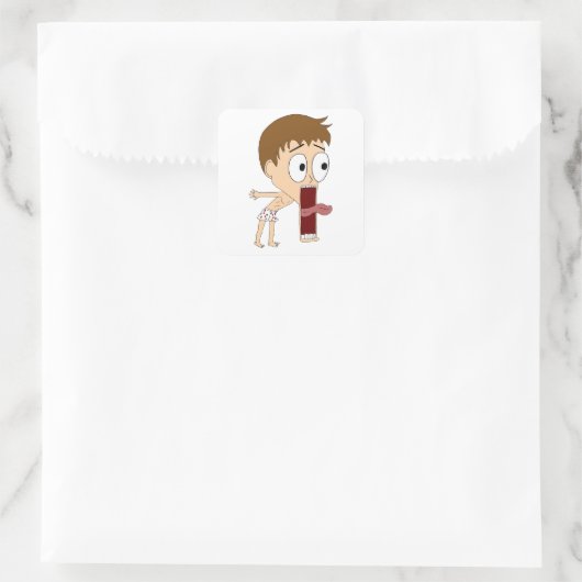 チビ(小さくかわいく書いた感じ) スクエアシール (バッグ)