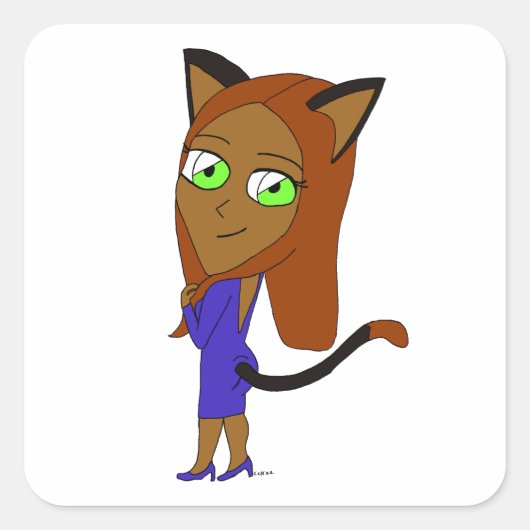 チビ（小さくかわいく書いた感じ） スクエアシール (正面)