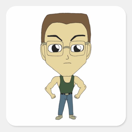 チビ（小さくかわいく書いた感じ） スクエアシール (正面)