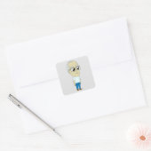 チビ（小さくかわいく書いた感じ） スクエアシール (封筒)