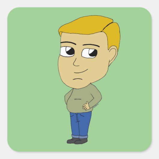 チビ（小さくかわいく書いた感じ） スクエアシール (正面)