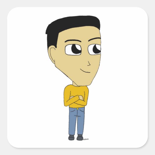 チビ（小さくかわいく書いた感じ） スクエアシール (正面)