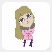 チビ(小さくかわいく書いた感じ) スクエアシール (正面)