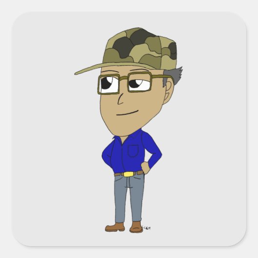 チビ（小さくかわいく書いた感じ） スクエアシール (正面)