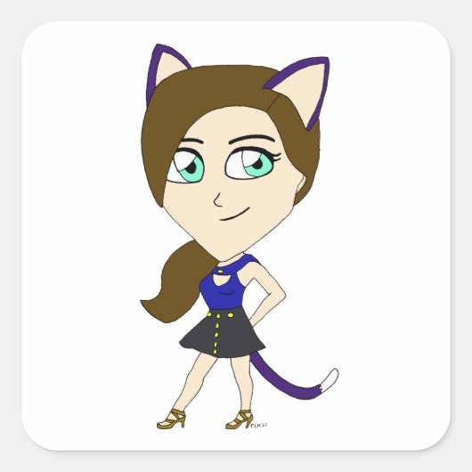 チビ（小さくかわいく書いた感じ） スクエアシール (正面)