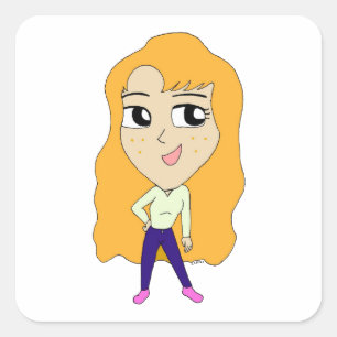 チビ(小さくかわいく書いた感じ) スクエアシール