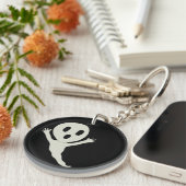 チビ(小さくかわいく書いた感じ)スタイル幽霊 キーホルダー (正面右)