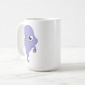 チビ(小さくかわいく書いた感じ)スタイル幽霊 コーヒーマグカップ (正面左)