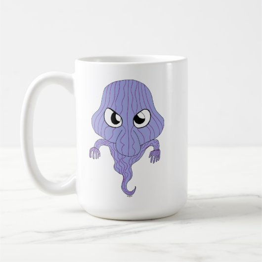 チビ(小さくかわいく書いた感じ)スタイル幽霊 コーヒーマグカップ (左)