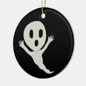 チビ(小さくかわいく書いた感じ)スタイル幽霊 セラミックオーナメント (左)