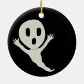 チビ(小さくかわいく書いた感じ)スタイル幽霊 セラミックオーナメント (裏面)