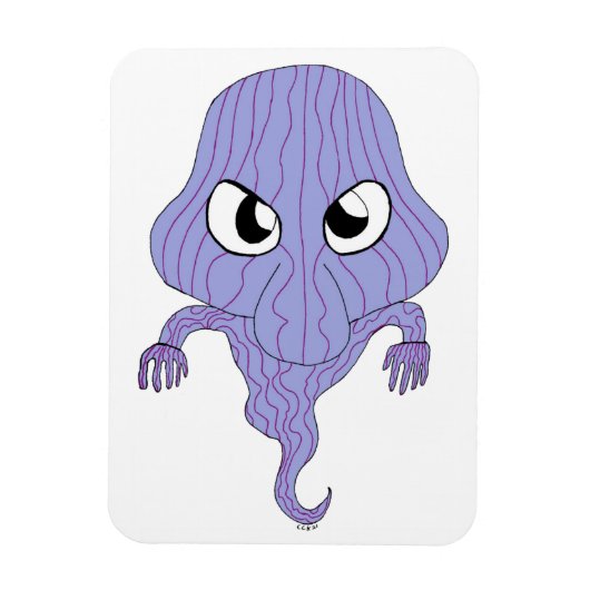 チビ（小さくかわいく書いた感じ）スタイル幽霊 マグネット (縦)