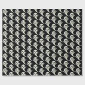 チビ（小さくかわいく書いた感じ）スタイル幽霊 ラッピングペーパー (フラット)