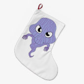 チビ（小さくかわいく書いた感じ）スタイル幽霊 ラージクリスマスストッキング (正面 (吊り時))