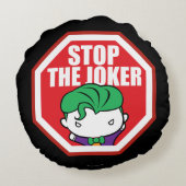 チビ(小さくかわいく書いた感じ)「ストップジョーカー」の看板 ラウンドクッション (裏面)