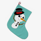 チビ（小さくかわいく書いた感じ）スモウマンボタン ラージクリスマスストッキング (正面 (吊り時))