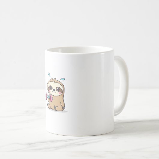 チビ（小さくかわいく書いた感じ）スロおもしろいストレーニングかわいいかわいいズジムカートゥーン コーヒーマグカップ (正面右)