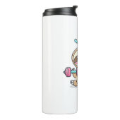 チビ（小さくかわいく書いた感じ）スロおもしろいストレーニングかわいいかわいいズジムカートゥーン タンブラー (回転左)