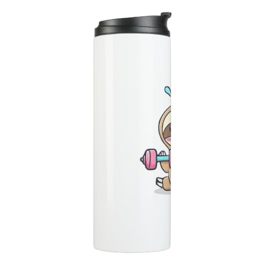 チビ(小さくかわいく書いた感じ)スロおもしろいストレーニングかわいいかわいいズジムカートゥーン タンブラー (回転左)