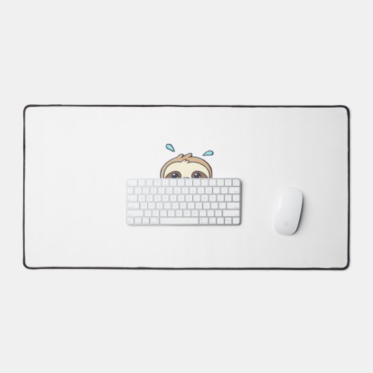 チビ(小さくかわいく書いた感じ)スロおもしろいストレーニングかわいいかわいいズジムカートゥーン デスクマット (キーボード&マウス)