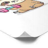 チビ（小さくかわいく書いた感じ）スロおもしろいストレーニングかわいいかわいいズジムカートゥーン ポスター (角)