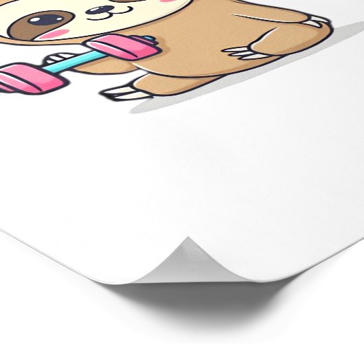 チビ(小さくかわいく書いた感じ)スロおもしろいストレーニングかわいいかわいいズジムカートゥーン ポスター (角)