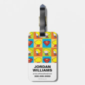 チビ（小さくかわいく書いた感じ）スーパーガールキャラクターターンアラウンド ラゲッジタグ (裏面縦)