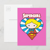チビ（小さくかわいく書いた感じ）スーパーガールスターバストハートとロゴ ポストカード (正面/裏面)
