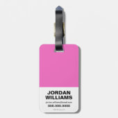 チビ（小さくかわいく書いた感じ）スーパーガールスターバストハートとロゴ ラゲッジタグ (裏面縦)